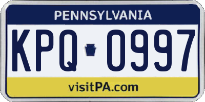 PA license plate KPQ0997