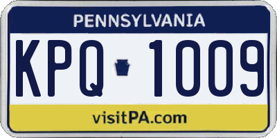 PA license plate KPQ1009