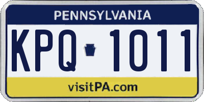 PA license plate KPQ1011