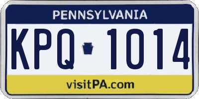 PA license plate KPQ1014