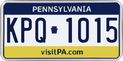PA license plate KPQ1015
