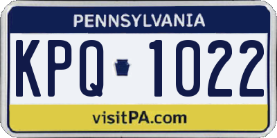 PA license plate KPQ1022