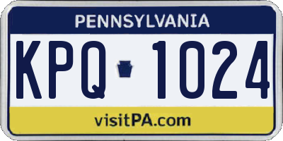 PA license plate KPQ1024