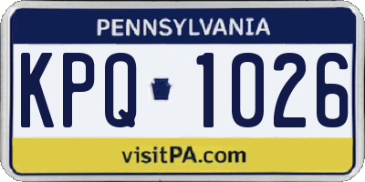 PA license plate KPQ1026
