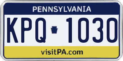 PA license plate KPQ1030