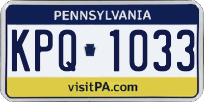 PA license plate KPQ1033