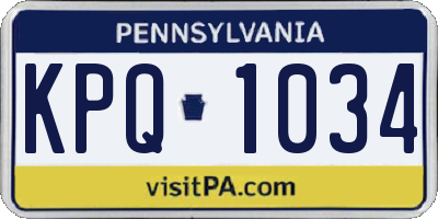 PA license plate KPQ1034