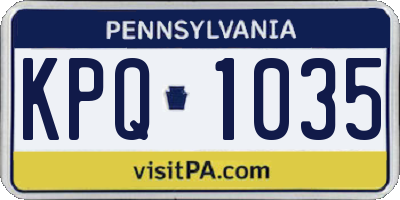 PA license plate KPQ1035