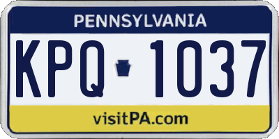 PA license plate KPQ1037