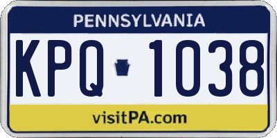 PA license plate KPQ1038
