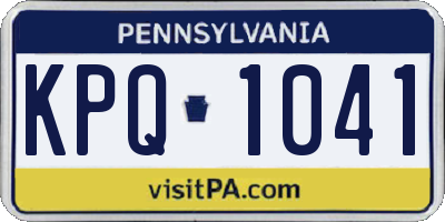 PA license plate KPQ1041