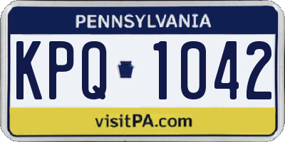 PA license plate KPQ1042