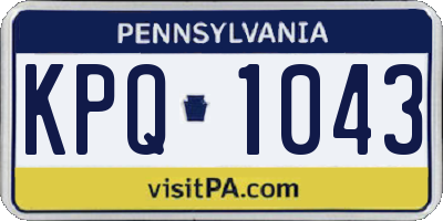 PA license plate KPQ1043