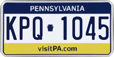 PA license plate KPQ1045