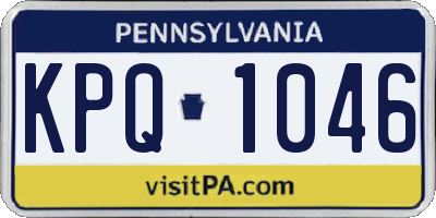 PA license plate KPQ1046