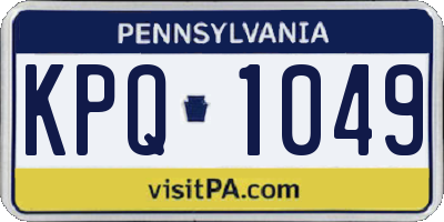 PA license plate KPQ1049