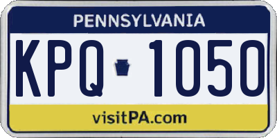 PA license plate KPQ1050