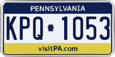 PA license plate KPQ1053