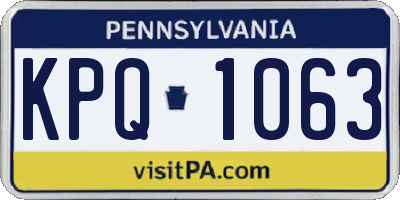 PA license plate KPQ1063