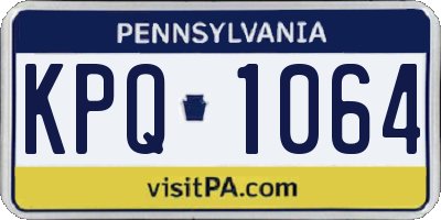 PA license plate KPQ1064