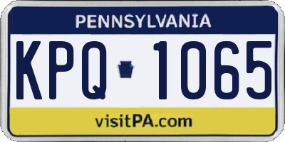 PA license plate KPQ1065