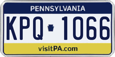 PA license plate KPQ1066
