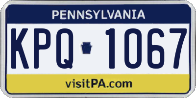 PA license plate KPQ1067