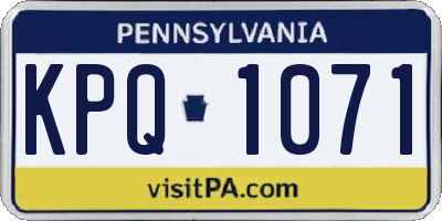 PA license plate KPQ1071