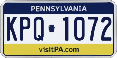 PA license plate KPQ1072