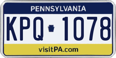 PA license plate KPQ1078