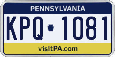 PA license plate KPQ1081