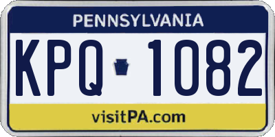 PA license plate KPQ1082