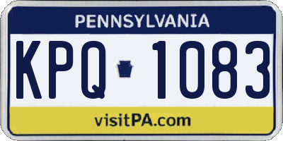 PA license plate KPQ1083