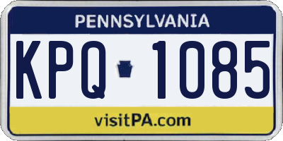 PA license plate KPQ1085