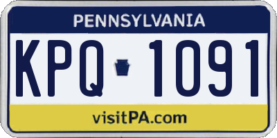 PA license plate KPQ1091