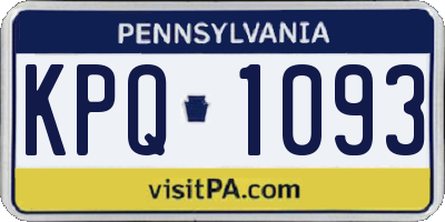 PA license plate KPQ1093