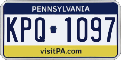 PA license plate KPQ1097