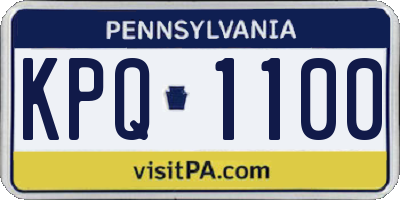 PA license plate KPQ1100