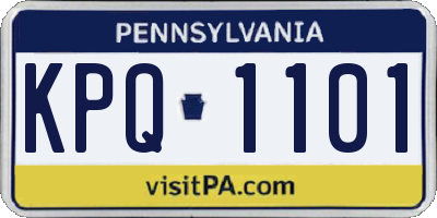 PA license plate KPQ1101