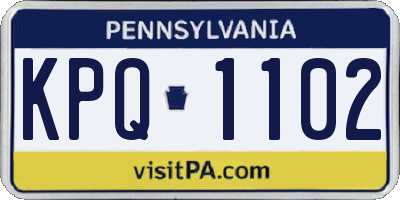 PA license plate KPQ1102