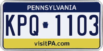 PA license plate KPQ1103