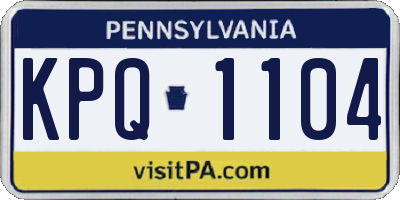 PA license plate KPQ1104