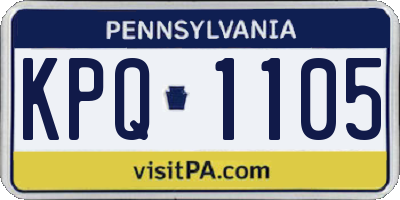 PA license plate KPQ1105