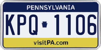 PA license plate KPQ1106