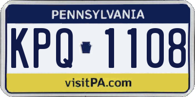 PA license plate KPQ1108