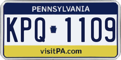 PA license plate KPQ1109