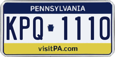 PA license plate KPQ1110