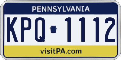 PA license plate KPQ1112