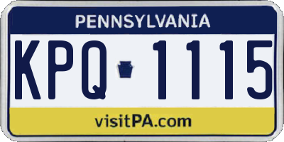 PA license plate KPQ1115