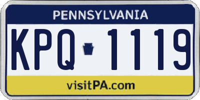 PA license plate KPQ1119